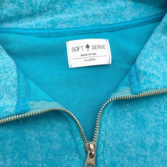 Soft Serve Womens 1/4 Zip Pullover Sweater Size XLarge Sweatshirt Cloud Cotton - Picture 9 of 11